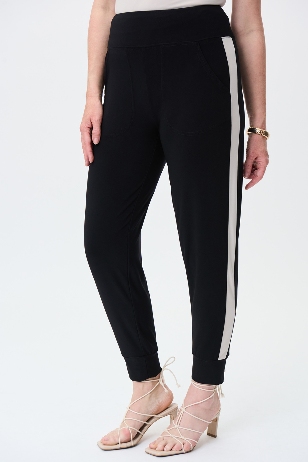 Side Stripe Pants Style 231268. Black/moonstone