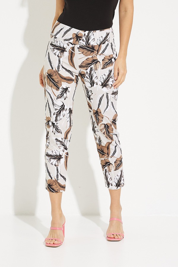 Tropical Print Pants Style 231269. Beige/multi