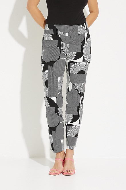 Geometric Cropped Pants Style 231270. Vanilla/Black