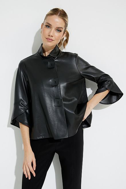 Faux Leather Jacket Style 231290. Black