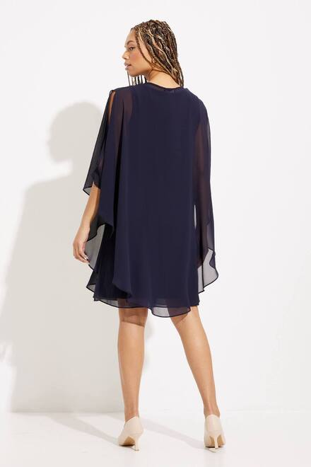 Two-Piece Long-Sleeve Dress Style 231705. Midnight Blue. 2