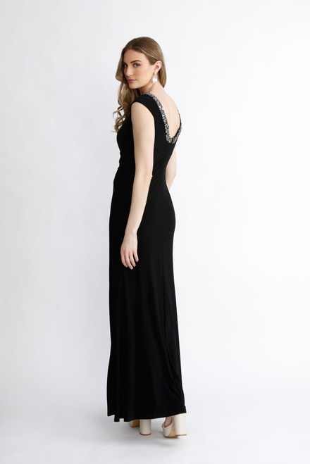 Embellished Neckline Gown Style 231709. Black. 2