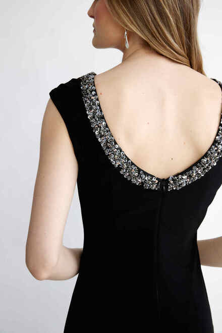 Embellished Neckline Gown Style 231709. Black. 3