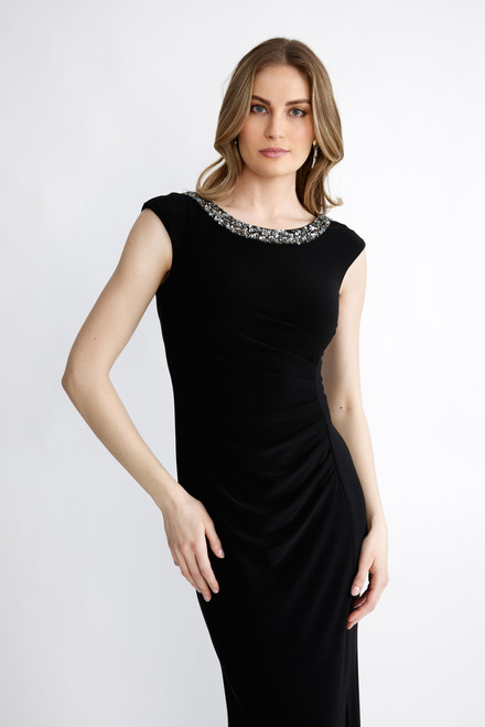 Embellished Neckline Gown Style 231709. Black. 5