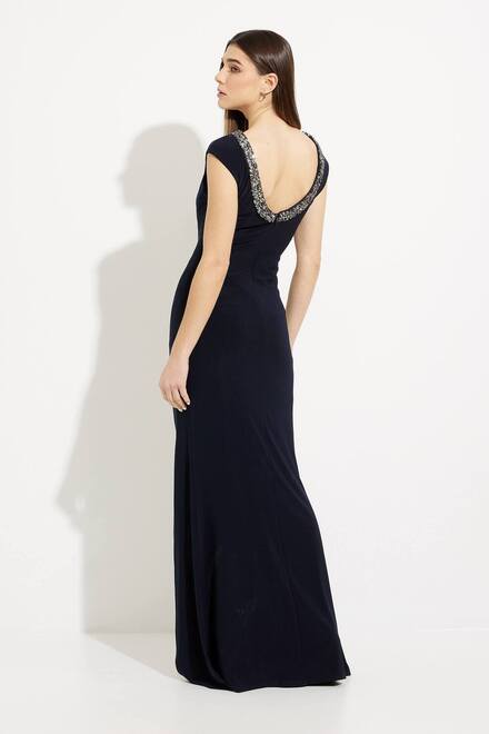 Embellished Neckline Gown Style 231709. Midnight Blue. 2