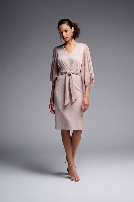 Draped Sleeve Dress Style 231715. Rose. 2