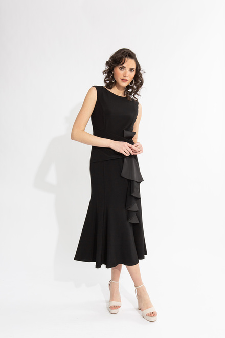 Gathered Waist Dress Style 231719. Black. 3