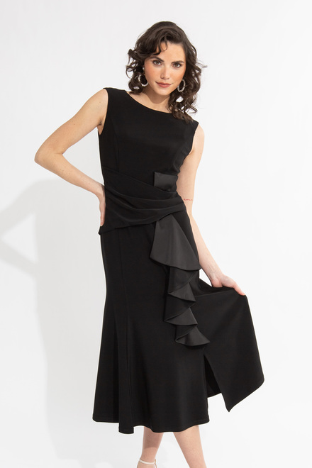 Gathered Waist Dress Style 231719. Black. 4