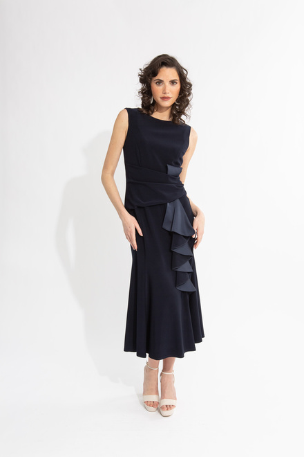 Gathered Waist Dress Style 231719. Midnight Blue