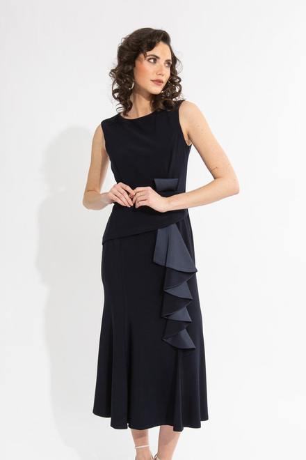 Gathered Waist Dress Style 231719. Midnight Blue. 3