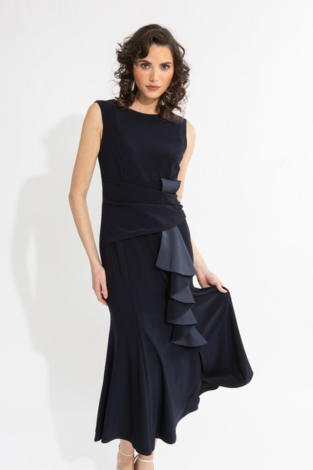 Gathered Waist Dress Style 231719. Midnight Blue. 4