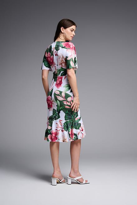 Tropical Print Wrap Dress Style 231722. Vanilla/multi. 4