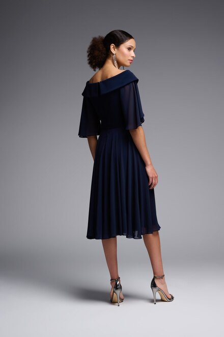 Off-Shoulder Evening Dress Style 231723. Midnight Blue. 4