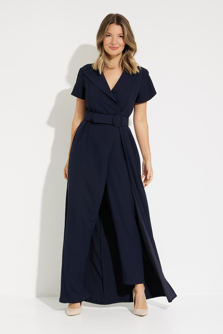 Wrap Front Jumpsuit Style 231726. Midnight Blue