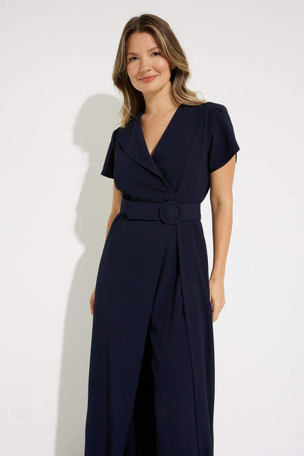 Wrap Front Jumpsuit Style 231726. Midnight Blue. 3