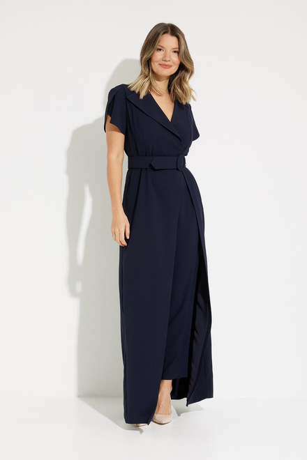 Wrap Front Jumpsuit Style 231726. Midnight Blue. 5