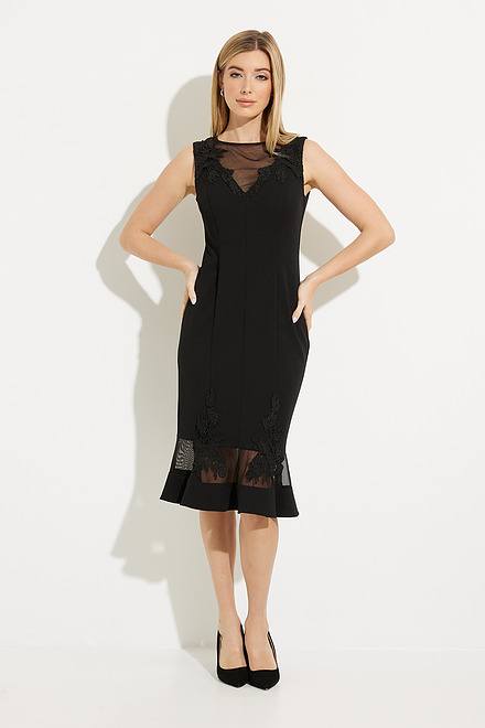 Mesh Detail Dress Style 231729. Black