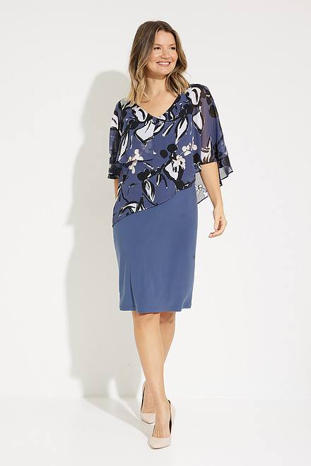 Chiffon Overlay Dress Style 231731. Blue/multi. 5