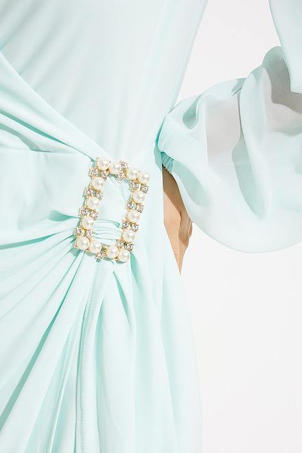 Brooch Detail Wrap Dress Style 231733. Opal . 4