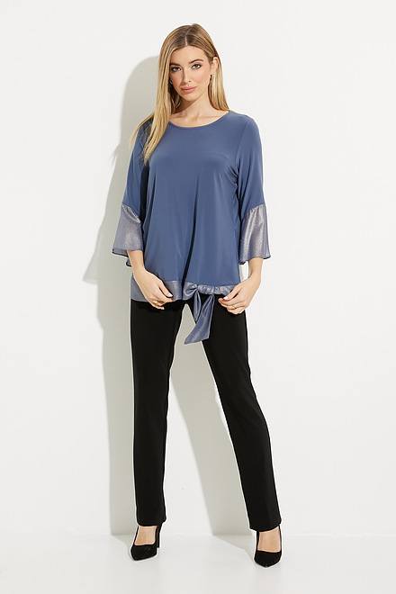 Bow Detail Silky Top Style 231739. Mineral Blue. 5