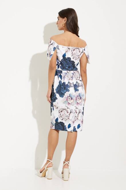 Floral Exposed Shoulder Dress Style 231745. Vanilla/multi. 2