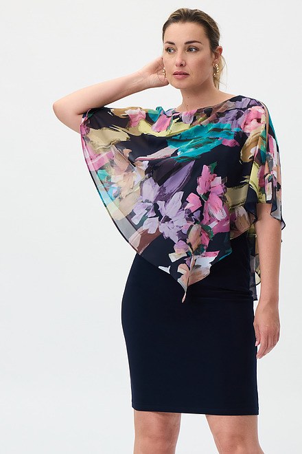 Floral Chiffon Overlay Dress Style 231755