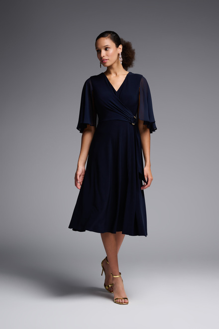Dual Fabric Ruffled Dress Style 231757
