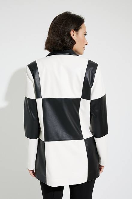 Faux Leather Jacket Style 231913. Black/vanilla. 2