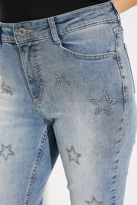 Star Detail Denim Pants Style 231917. Vintage Blue. 4