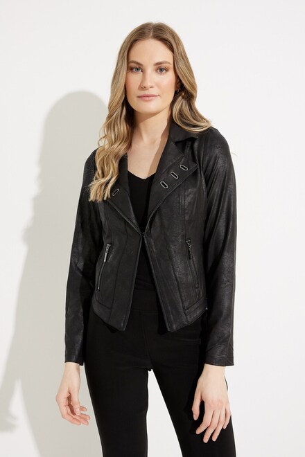 Fitted Moto Jacket Style 231934. Black. 4