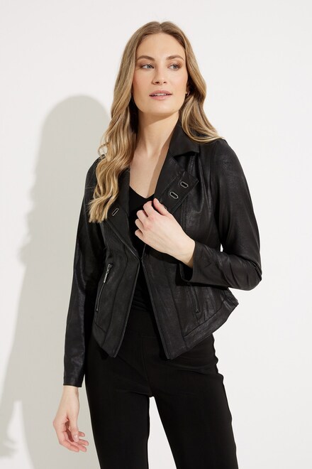 Fitted Moto Jacket Style 231934. Black