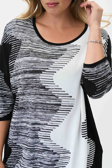 Abstract Print Relaxed Fit Top Style 231940. Black/vanilla. 3