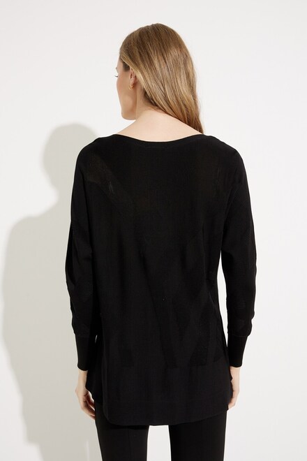 Textured Knit Top Style 231950. Black. 2