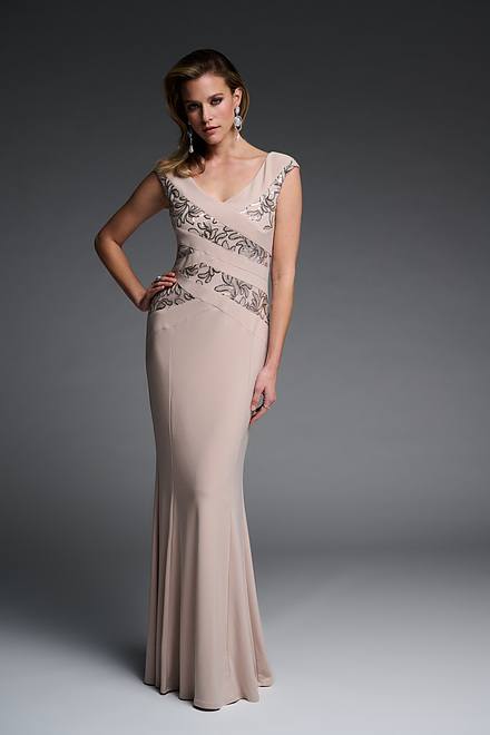 Joseph Ribkoff Sequin Appliqué Dress Style 223754