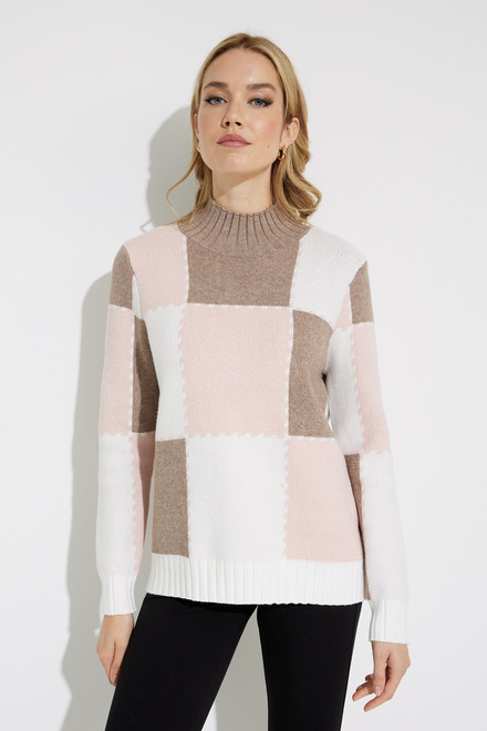 Checkered Sweater Style EW29016. Rose Combo