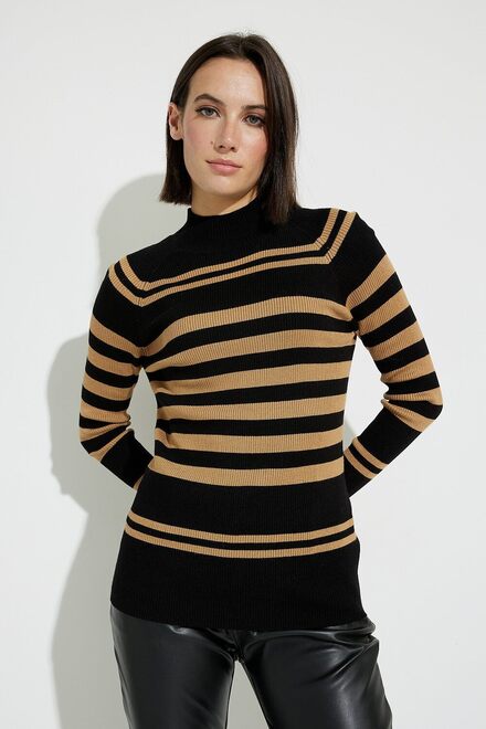 Striped Sweater Style EW29095. Black/beige