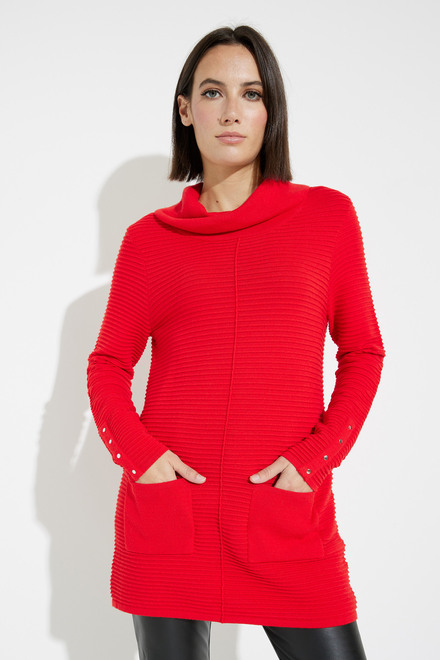 Pocket Detail Sweater Style A40016. Red