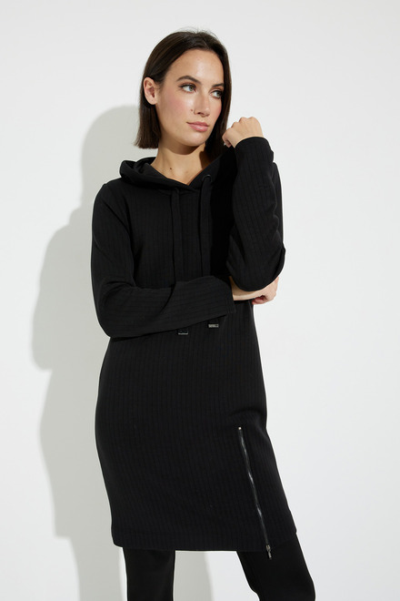 Zip Detail Sweater Dress Style A40045. Black