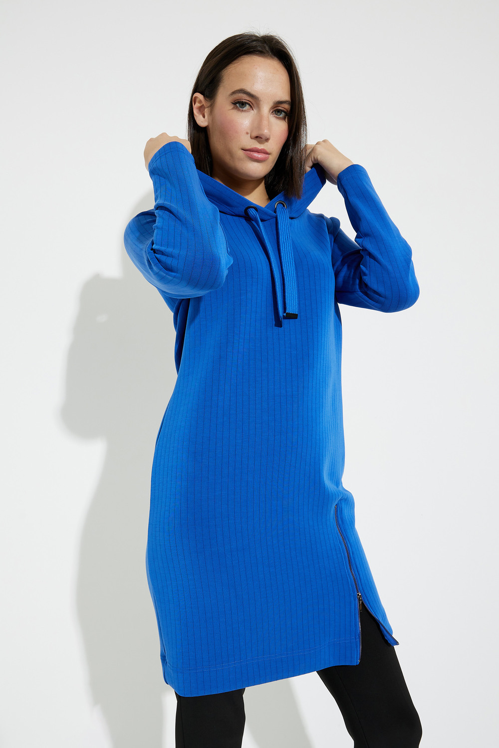 Zip Detail Sweater Dress Style A40045. Royal