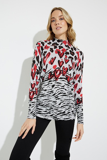 Heart Detail Sweater Style A40093. Multi. 3
