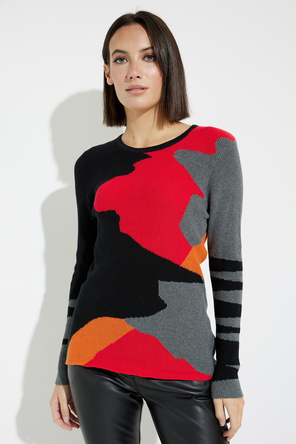Colour-Blocked Sweater Style A40098. Multi