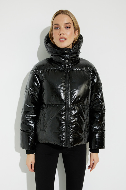 Cropped Puffer Coat Style A40421. Black
