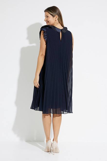 Joseph Ribkoff Pleated A-Line Dress Style 223728. Midnight Blue. 2