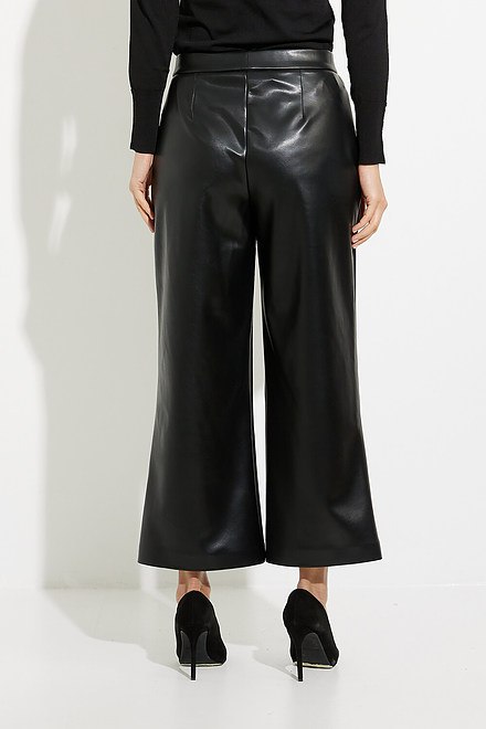 Joseph Ribkoff Faux Leather Flared Pants Style 224016. Black. 2