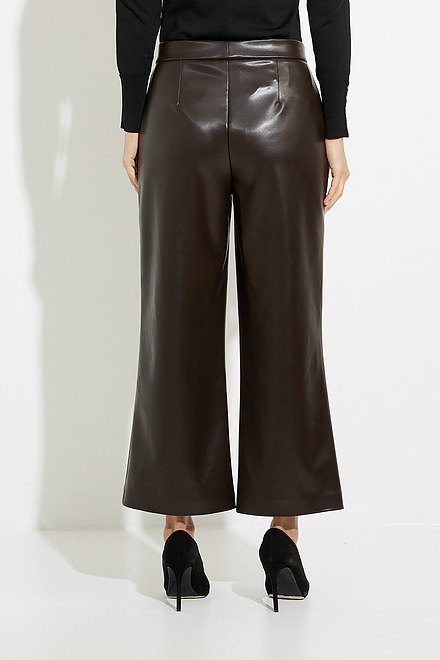 Joseph Ribkoff Faux Leather Flared Pants Style 224016. Mocha. 2