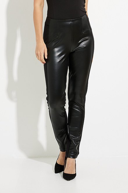 Joseph Ribkoff Faux Leather Pants Style 224055. Black