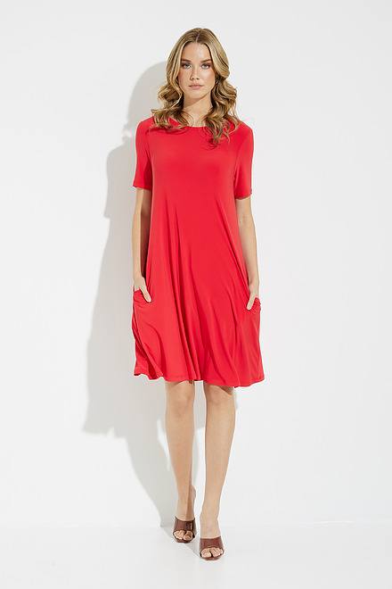 Joseph Ribkoff Dress Style 202130. Magma Red. 4