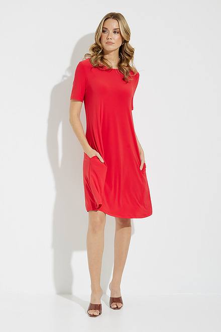 Joseph Ribkoff Dress Style 202130. Magma Red. 3