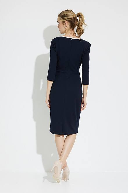 Contrast Trim Dress Style 221210. Midnight Blue/off White. 2