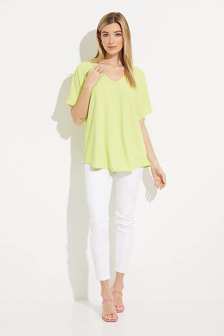Loose V-Neck Top Style 231002. Exotic Lime. 5